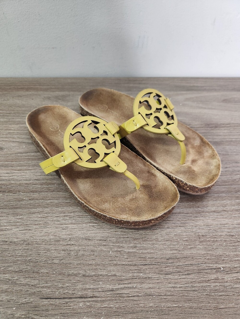 Tory Burch Miller Cloud Leather Thong Logo Slide Sandal